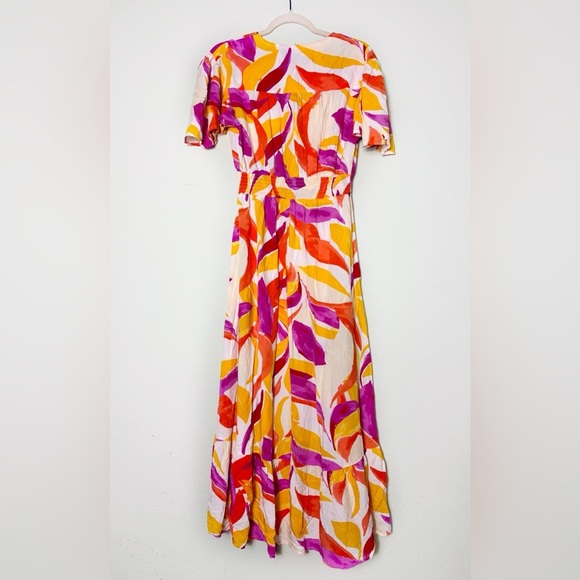 Abel the Label Anthropologie Multicolor Swish Printed Flutter Sleeve Dress M - Picture 1 of 9